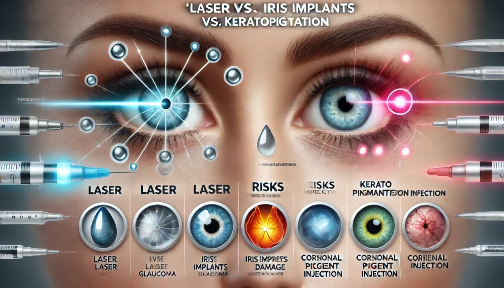 Comparative Risks: Laser vs. Iris Implants vs. Keratopigmentation 