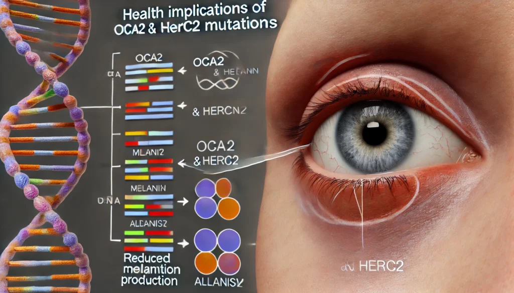 Health Implications of OCA2 and HERC2 Mutations