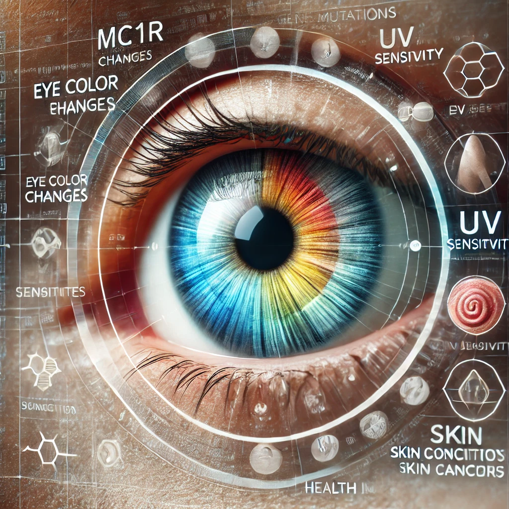 MC1R, Eye Color Changes, and Health Implications